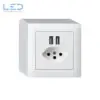 Kallysto AP Steckdose T13 Weiss mit 2 USB Plätzen, Hager Kallysto AP, E-Nr 960931003, EAN-Nr 7611919486354, WH53820300Q, Swiss Made, Elektromaterial