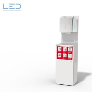 Health Care Station, Self Service Schutzkonzept Einzelhandel, Abfallbehälter 110l, All in One Hygienestation für COVID-19 Viren, Swissmade