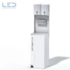 Hygienestation P-BIN, berührungsloser Abfallbehälter 110 Liter mit Fusspedal und Soft close, Desinfektionssäule für COVID-19, Swiss Made