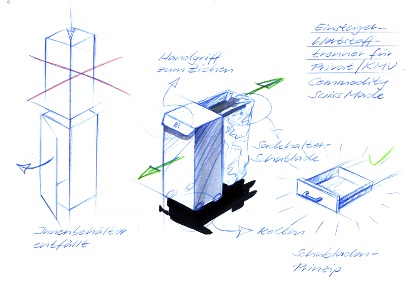Design Slider Abfallbehälter 60 & 110 Liter für KMU's und Private Einrichtungen