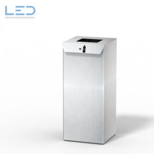 Slider PE Behälter, Wertstoffbehälter aus Edelstahl 1.4301 für Private und KMU's, Design Abfallbehälter, Recycling Box ,110l Fraktion