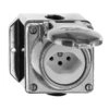 Robust Alu-Guss Steckdose Nass Typ 13, 3pol 13A, 230V, 1,5mm², L+N+PE, Mit Steckklemmen, Anbauhöhe 68 mm, IP54 , 98 x 83 mm, Swissmade