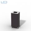 B-IN Alu Recyclingstation, Office Abfallstation mit 110 & 60 Liter Basis Fraktion, moderne Wertstofftrennung im Büro, Swissmade