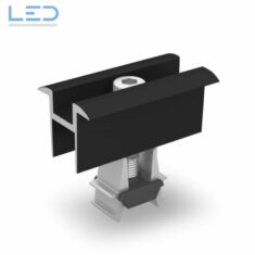 Universal Mittelklemme 30-42mm schwarz eloxiert mit einfacher Klickfunktion zum Fixieren von Solarmodulen mit Rahmenhöhen 30-42 mm.