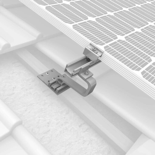 K2 CrossHook Dachhaken aus Aluminium, passend zum K2 Solar Montagesystem für die Montage auf Ziegeldächern. Haken auf den Sparren schrauben