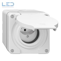 NAP-Steckdose NEVO T13 IP55 weiss, gemäss SN 441011 mit roter Dichtung, E-Nr 7613175578132, Elektromaterial