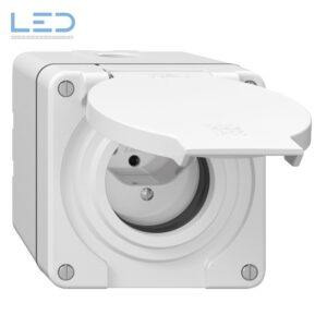 NAP-Steckdose NEVO T13 IP55 weiss, gemäss SN 441011 mit roter Dichtung, E-Nr 7613175578132, Elektromaterial