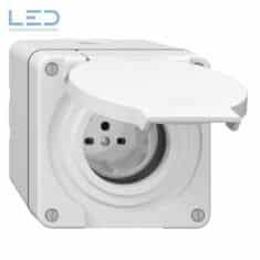 AP-Steckdose NEVO SNAPFIX® 1×T15 10A 440V 87×87×81mm IP55 ws