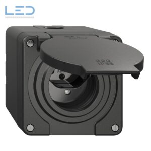 AP-Steckdose NEVO SNAPFIX® 1×T13 10A 250V 87×87×81mm IP55 sz, EAN-Nr 7613175578118 Elektromaterial