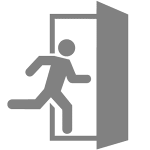Emergency exit left , Emergency exit right , escape route signs , vector illustration