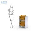 Harassen-Ständer Inox auf PTFE Gleitern, Multilith für 2 Harassen zu je 24 Flaschen (3.3dl). Passend zu der Recyclingstation Serie Multilith