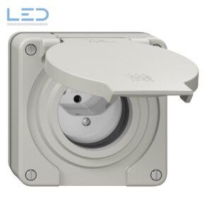 UP-Steckdose NEVO SNAPFIX® 1×T13 10A 250V 87×87×34mm IP55 lgu, EAN-Nr 7613175578514 Elektromaterial
