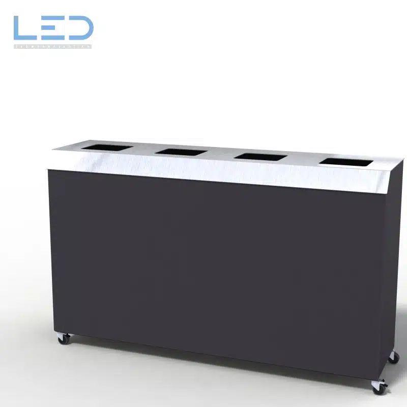 C4 Bin XXL Recycling Station für Papier Karton PET Kehricht Alu auf Gleitern in DB703