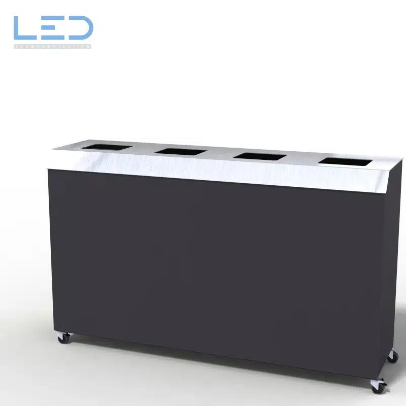C4 Bin XXL Recycling Station für Papier Karton PET Kehricht Alu auf Gleitern in DB703