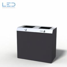 C2-Bin 130 Liter PET-Kehricht Recyclingstation in Antrazith DB703 auf Lenkrollen