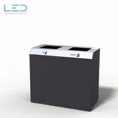 C2-Bin 130 Liter PET-Kehricht Recyclingstation in Antrazith DB703 auf Lenkrollen