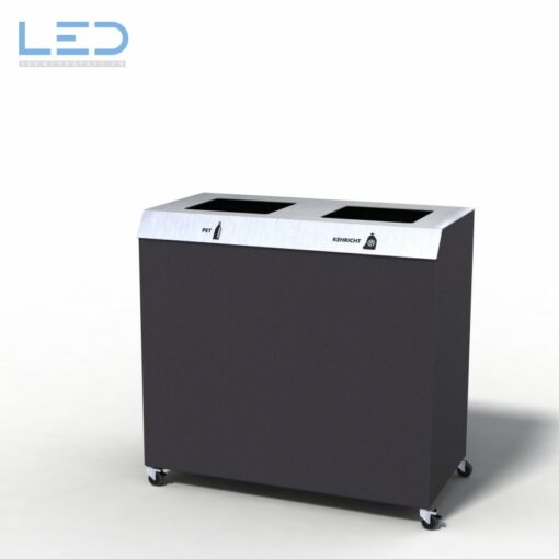 C2-Bin 130 Liter PET-Kehricht Recyclingstation in Antrazith DB703 auf Lenkrollen