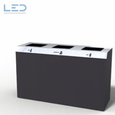 C3-Bin 130 Liter PET-Kehricht- Alu Recyclingstatione in Antrazith DB703 auch PTFE Gleitern für hoch frequentierte Standorte