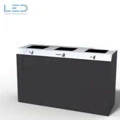 C3-Bin 130 Liter PET-Kehricht- Alu Recyclingstatione in Antrazith DB703 auch PTFE Gleitern für hoch frequentierte Standorte