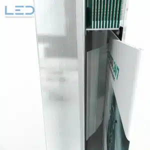 Prospekt Ständer für Messen aus Edelstahl und ESG Glas