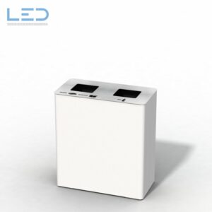 B-IN 2 XXL White Recyclingstation, Abfallsortierbehälter für KMU's, Recycling Behälter 110 Liter, Recycling Bin für Ihr Office, Swiss Made