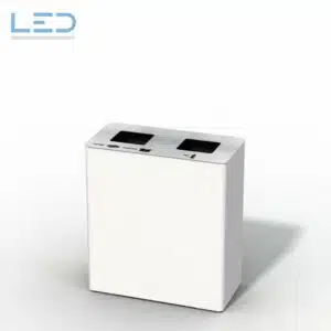 B-IN 2 XXL White Recyclingstation, Abfallsortierbehälter für KMU's, Recycling Behälter 110 Liter, Recycling Bin für Ihr Office, Swiss Made