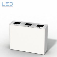 B-IN 3 XXL White Recyclingstation, Wertstoffbehälter für KMU's, Recycling Behälter 110 Liter, Recycling Bin, Waste Management für Ihr Office, Swiss Made