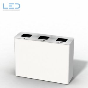 B-IN 3 XXL White Recyclingstation, Wertstoffbehälter für KMU's, Recycling Behälter 110 Liter, Recycling Bin, Waste Management für Ihr Office, Swiss Made