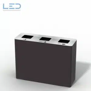 B-IN 3 XXL Black Recyclingstation, Wertstoffbehälter für KMU's, Recycling Behälter 110 Liter, Recycling Bin, Waste Management für Ihr Office, Swiss Made